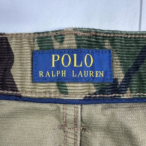 Polo Ralph Lauren Jeans Mens 46BX32 Green Varick Corduroy Camo Slim Straight - Picture 3 of 13